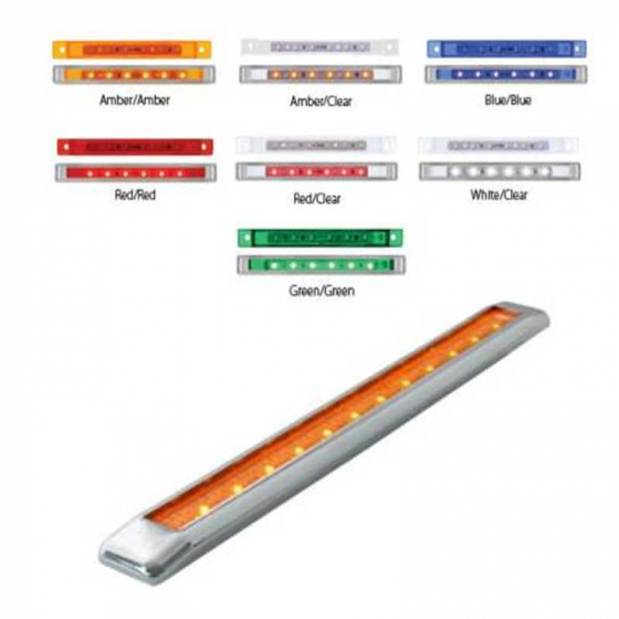 12 LED Light Bar Single Function w/ Bezel