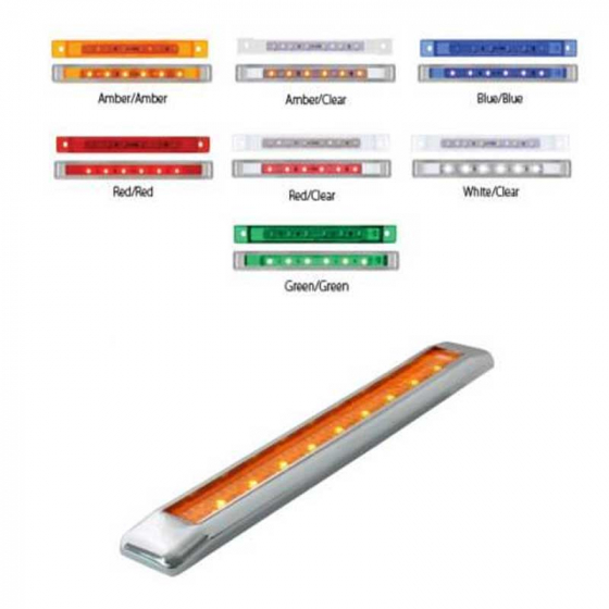 9 LED Light Bar Single Function w/ Bezel