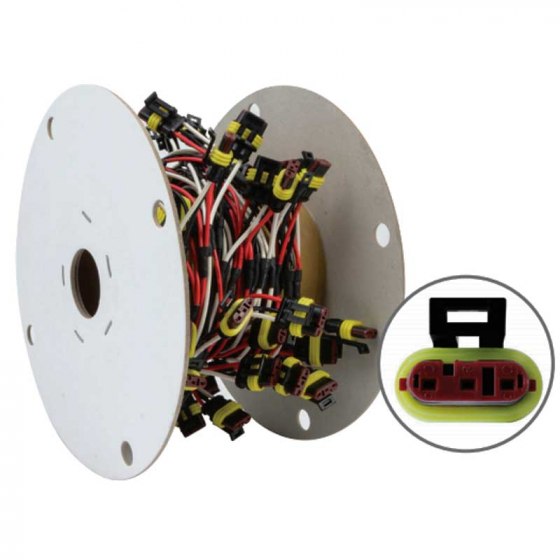 Continuous 3 Pin Wire Harness Roll w/ 7 or 12 Inch Spacing