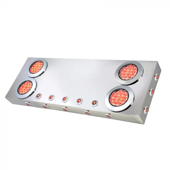 Stainless Rear Center Light Panel with LEDs & Underglow - Big Rig