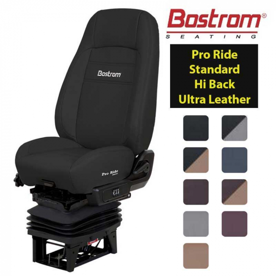 Pro Ride HiPro Suspension Hi-Back Bellow Ultra Leather Seat