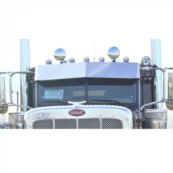 Peterbilt Standard Cab Flat Top Series 2005 And Newer 14 Inch Sunvisors For Cab Mounted Mirrors