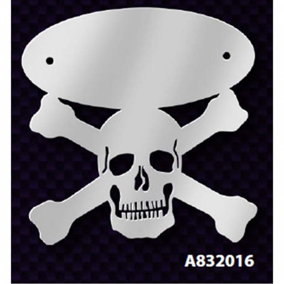Emblem Accent Peterbilt Skull & Crossbones Stainless Steel