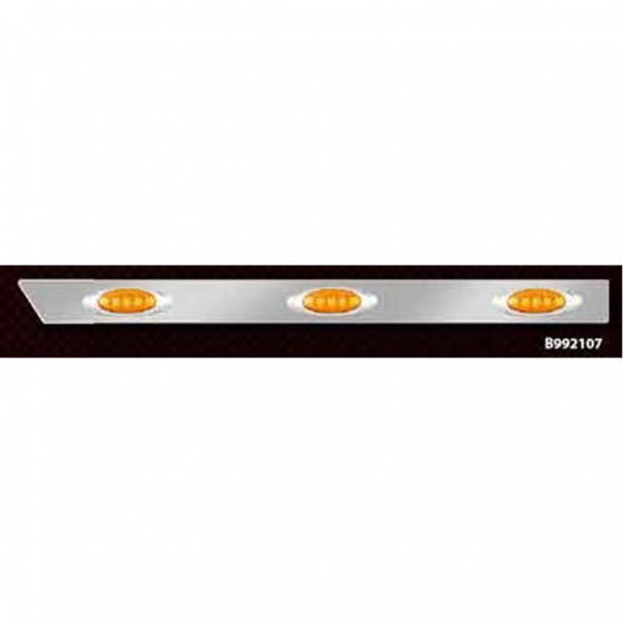 Kenworth T800 Cab Panels 1995-2010, 15 Inch Light Centers, 304 Stainless Steel, 3 P1 Light Holes, Pair