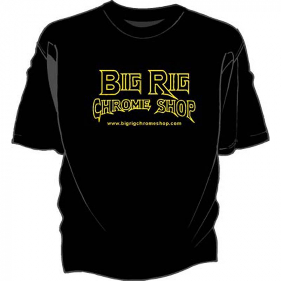 Big Rig Chrome Shop Black Plain T-Shirt with Logo