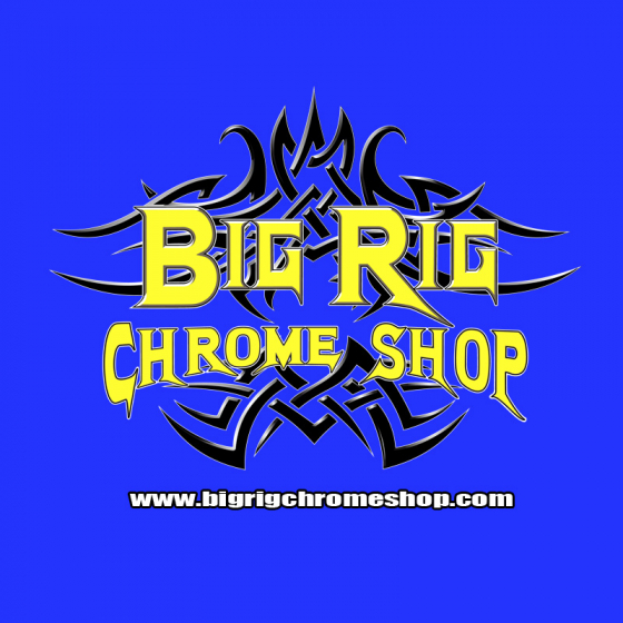 Big Rig Chrome Shop T-Shirt Blue Medium