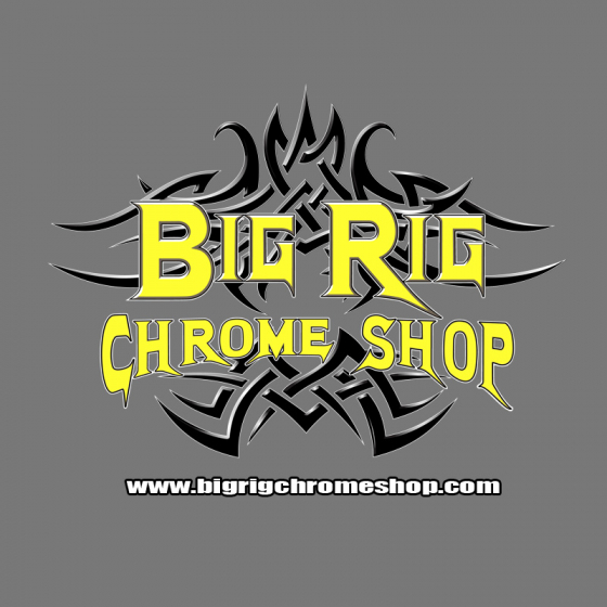 Big Rig Chrome Shop T-Shirt Charcoal Grey Medium