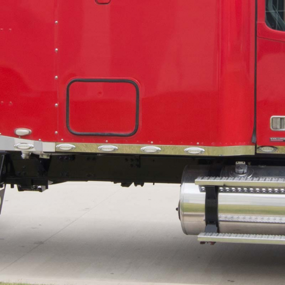 Freightliner Century And Columbia With Rear Mounted Exhaust 70 Inch Sleeper Panels With 4 P1 LED Lights