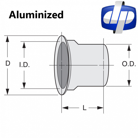 Aluminized 20 Degree Flared ID-OD Flange : 4.75 Inches Long