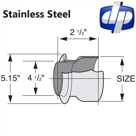 Stainless Steel Weld On Flange: 2.5" Length