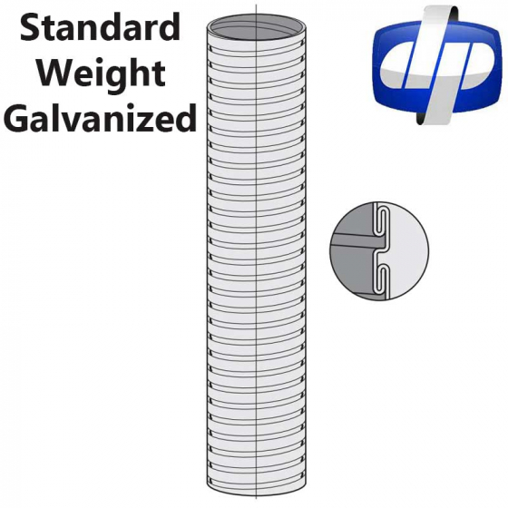 6 Inch Diameter Standard Weight Galvanized Flexible Metal Hose