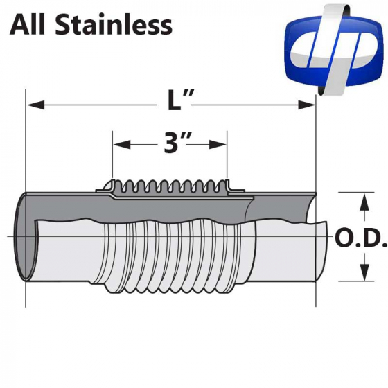Stainless Steel Bellows with Liner & Stainless Steel Plain Ends