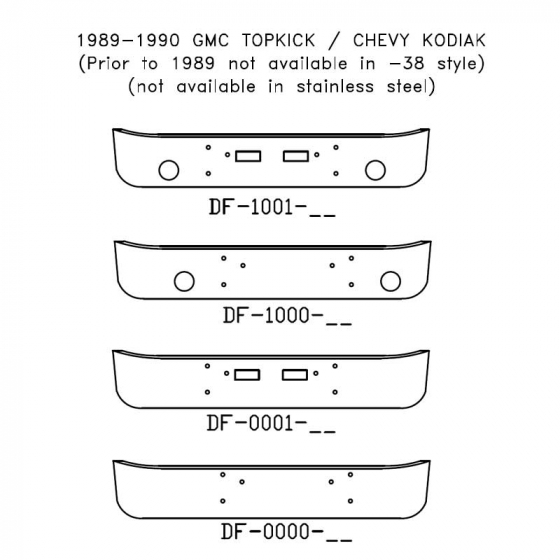 1989-1990 GMC Topkick and Chevy Kodiak Bumper