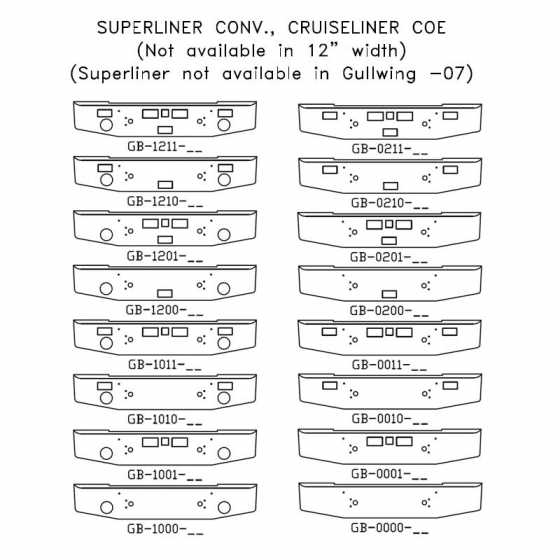 Mack Superliner Conv., Cruiseliner COE Bumper