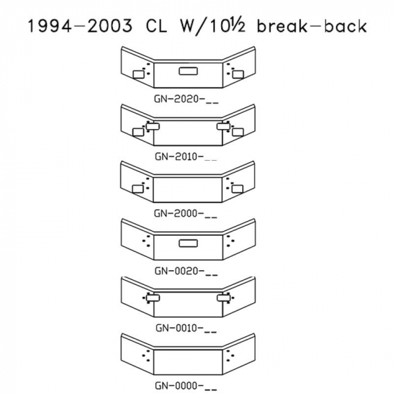 1994-2003 Mack CL with 10 1/2 Inch Break-Back Bumper