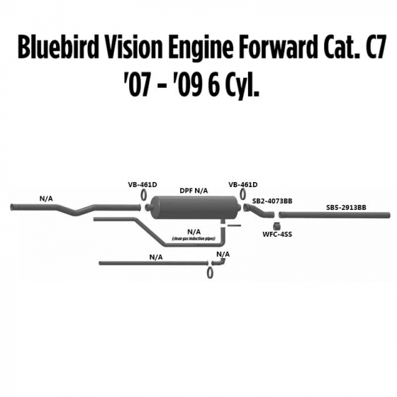Bluebird Vision Engine Forward Cat. C7 Exhaust Layout