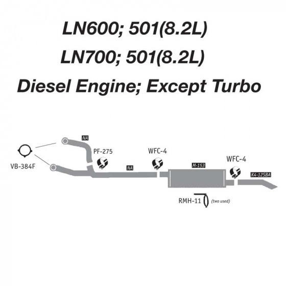 Ford Diesel 501 (8.2L) Engine Exhaust Layout