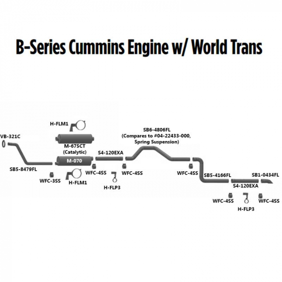 B-Series Cummins Engine With World Trans Exhaust Layout