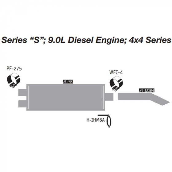 International Series "S"; 9.0L Diesel Engine Exhaust Layout