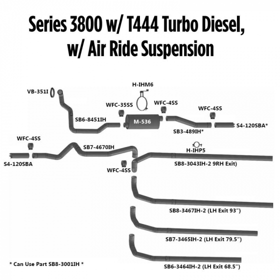 Series 3800 With T444 Turbo Diesel Exhaust Layout