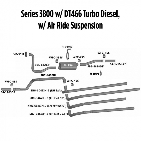 Series 3800 With DT466 Turbo Diesel Exhaust Layout