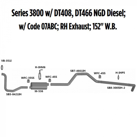 Series 3800 With DT408, DT466 NGD Diesel Exhaust Layout