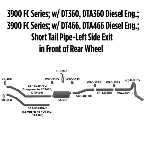 3900 FC Series With DT360, DTA360, DT466, DTA466 Diesel Layout