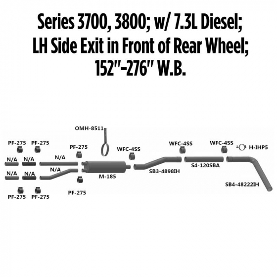 Series 3700, 3800 with 7.3L Diesel Exhaust Layout