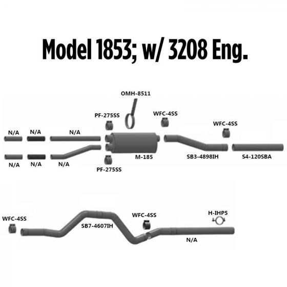 Model 1853 With 3208 Engine Exhaust Layout