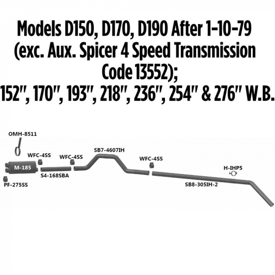 Models D150, D170, D190 After 1-10-79 Exhaust Layout