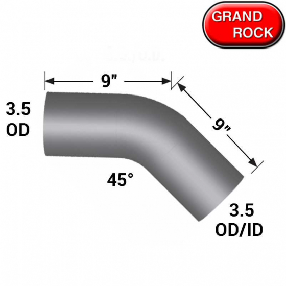 3.5 In Diameter 9 In Length 45 Degree Elbow Pipe