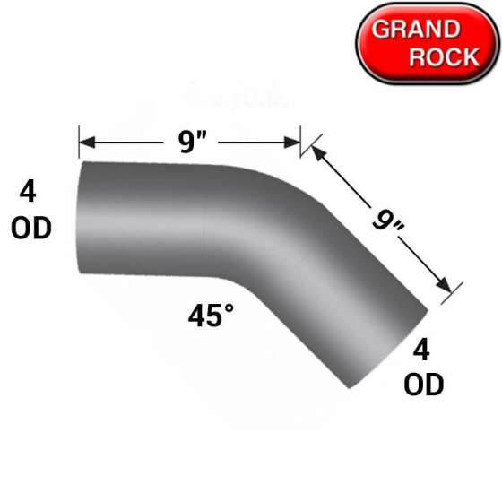 4 In Diameter 9 In Length 45 Degree Chrome Elbow Pipe (GR-L445-0909C) 4" ID/OD Chrome
