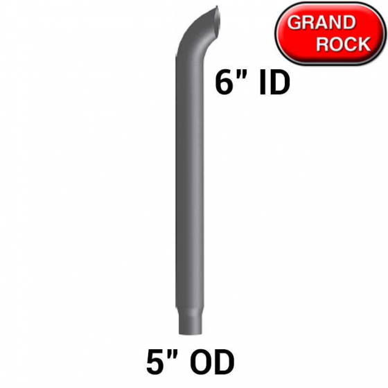 Curved 6 In I.D Reduces to 5 In O.D Bottom Chrome Stack - 48 Inches