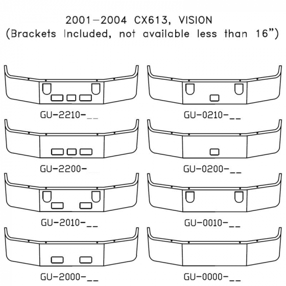 2001-2004 Mack CX613 and Vision Bumper