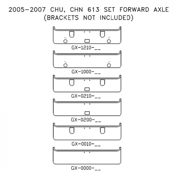 2005-2007 Mack CHN 613 Set Forward Axle Bumper