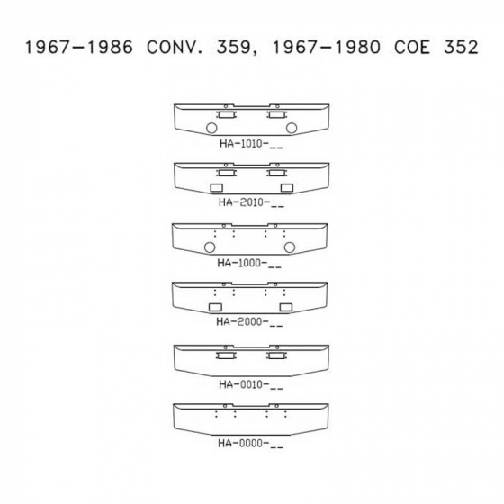 Peterbilt Bumper 1967-1986 Conv. 359, & 1967-1980 352 COE