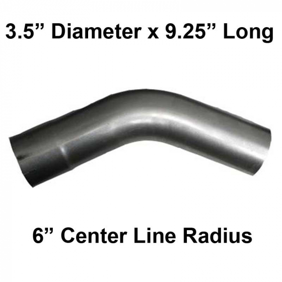 3.5 In Diameter 9.25 In Length 45 Degree Elbow Pipe - Fits Standard Plumbing Systems