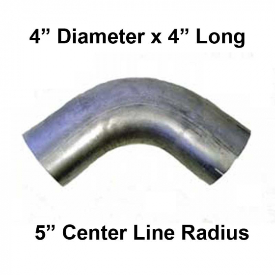 75 Degree Short Radius Elbow Pipe, 4 In Diameter, 4 In Length