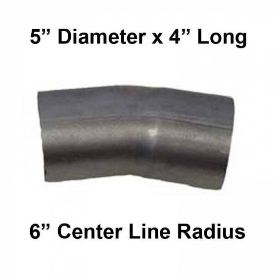 5 In Diameter 4 In Length Short Radius 15 Degree Elbow Pipe