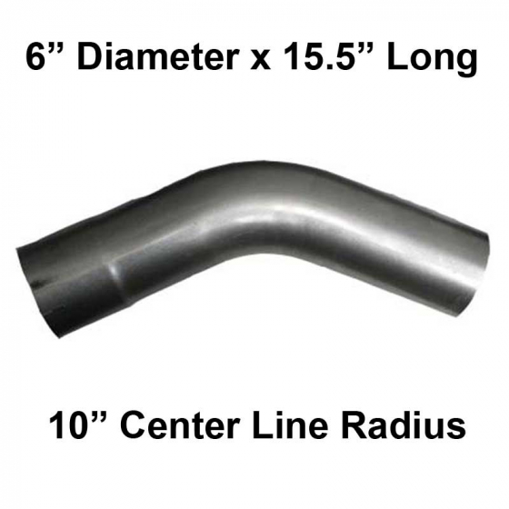 6 In Diameter 15.5 In Length 45 Degree Elbow Pipe
