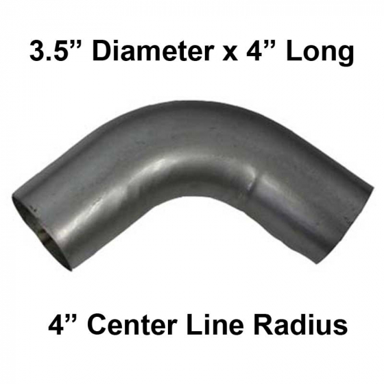 75 Degree Elbow Pipe, 3.5 In Diameter, 4 In Length, Short Radius