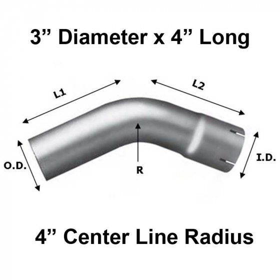 3 In Diameter 4 In Length 45 Degree Elbow Pipe