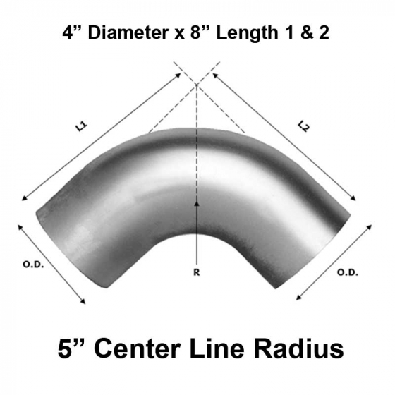 4" Diameter 8" Length Short Radius 90 Degree Elbow for Plumbing and HVAC Systems