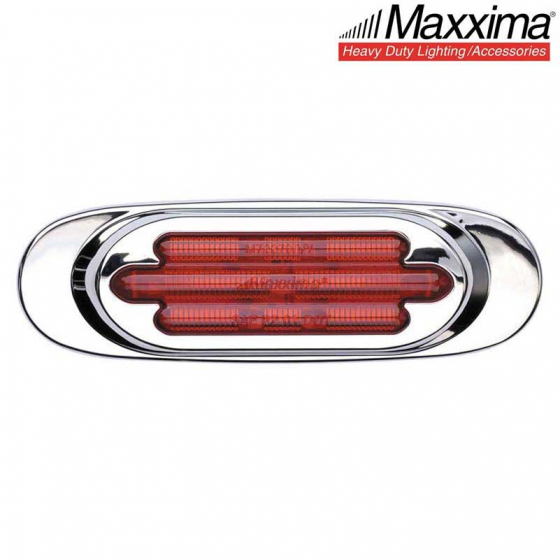 Stainless Steel Oval Clearance / Marker Red Light Dual Voltage