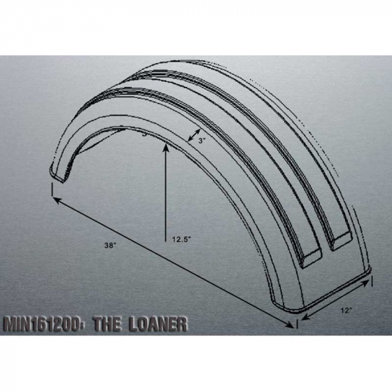 Low Profile Single Axle Poly Fender - One Fender
