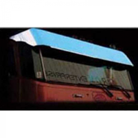 Stainless Peterbilt 362 Cabover Visors with 3 Options