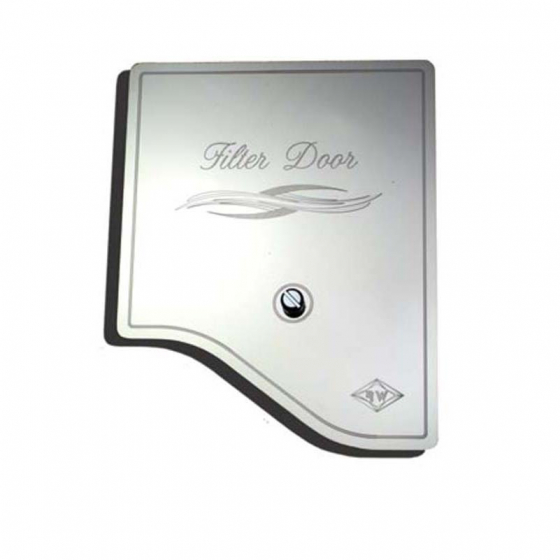 SS A/C Heater Filter Engraved with E Flourish Door Cover
