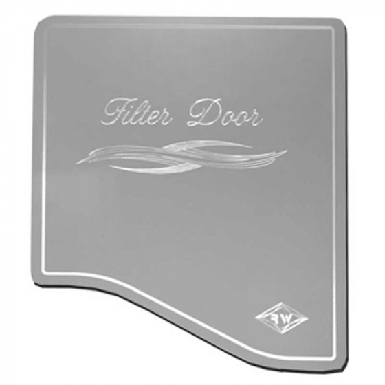 Engraved Stainless Steel A/C Heater Filter Door Cover