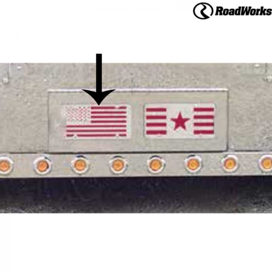 American Flag License Plate - Stainless Steel Front, Red Plastic Back, Fits 11x30 Trucks - RoadWorks05062016KMH