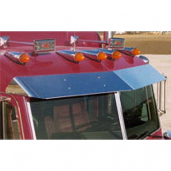 Peterbilt 87-98 UltraCab 11" Stainless Steel Extended Visor for Door Mounted Mirrors